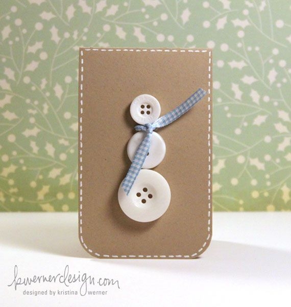 Снеговички из пуговиц