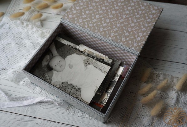 Красивая коробочка для хранения фотографий