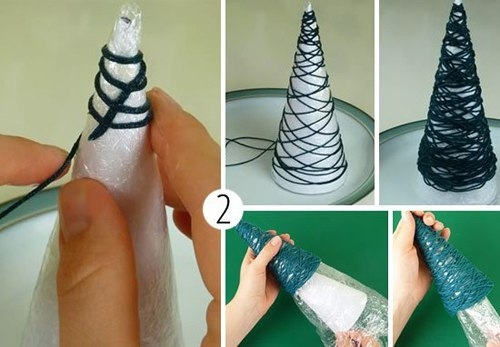 Ёлочка из ниток. Мастер-класс.