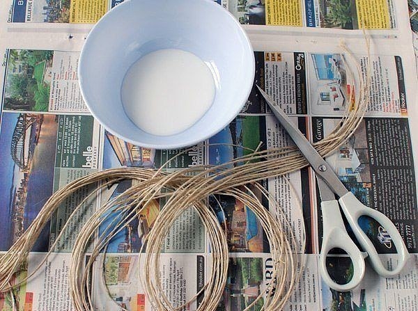 Мисочка из бечевки.