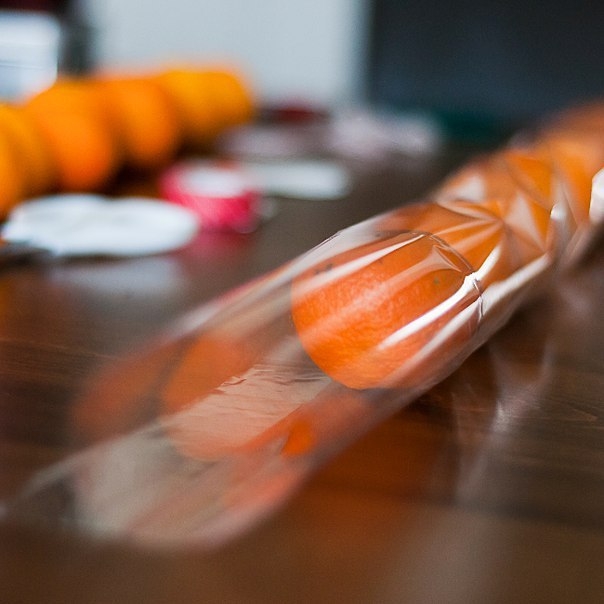 Рождественский венок из мандаринов. Идея подарка