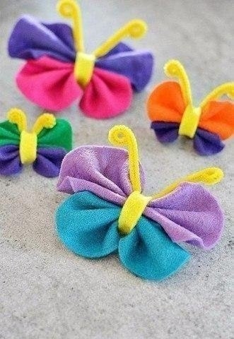 Идея, как сделать бабочки для декора из фетра