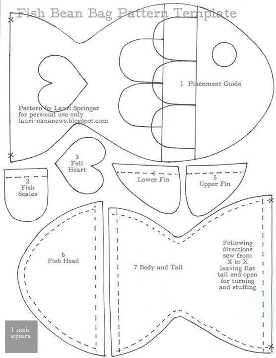 Рыбы-подушки (идеи и выкройка)