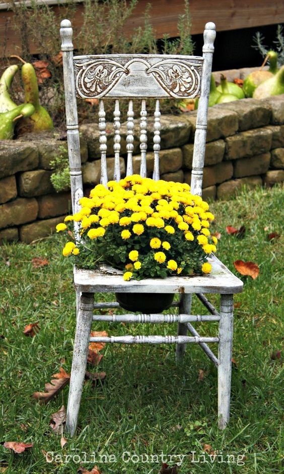 Клумбы из старых стульев. Идеи. Клумбы из старых стульев. Идеи.