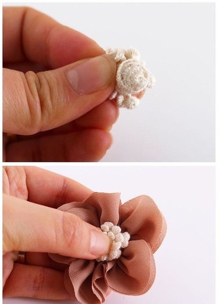 Заколка для волос с цветами своими руками