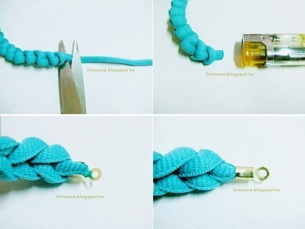Делаем браслет из шнурка.