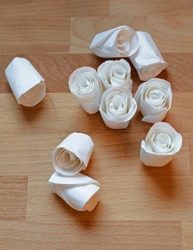 Букет бумажных розочек