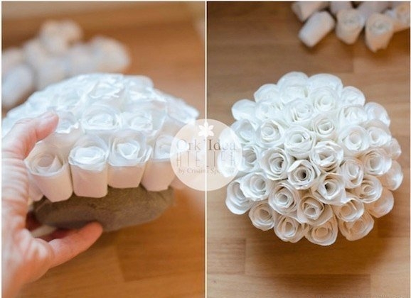 Букет бумажных розочек