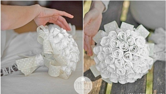 Букет бумажных розочек