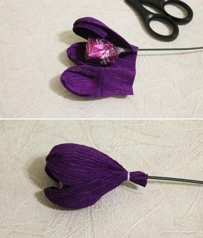 Конфетный букет из крокусов Конфетный букет из крокусов