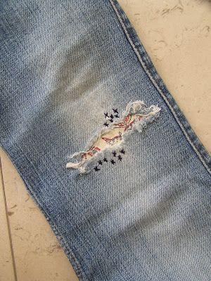 Дырка на джинсах - повод вдохнуть в них новую жизнь