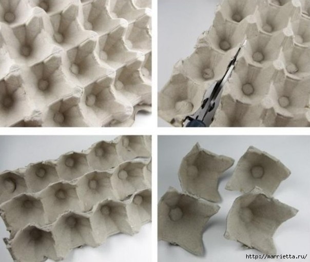 Красивая роза из яичных лотков