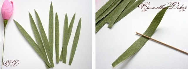 Тюльпаны из гафрированной бумаги