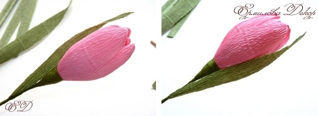 Тюльпаны из гафрированной бумаги