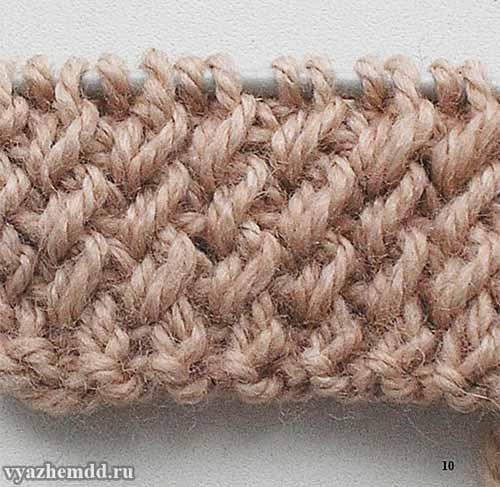 Интересная резинка спицами