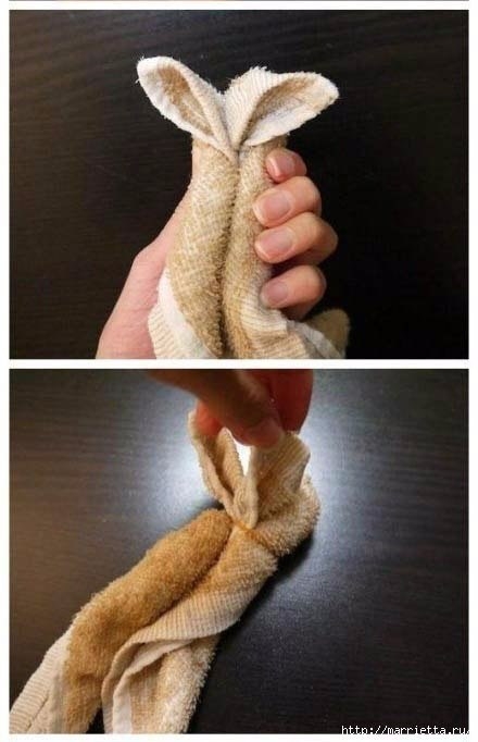 Кролик из полотенца