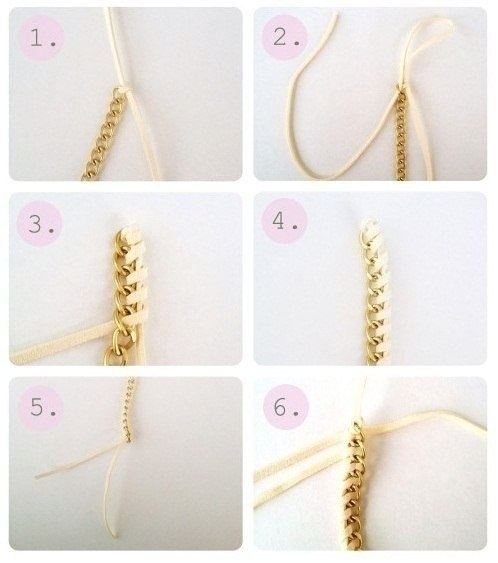 Плетем браслет из замшевого шнурка и цепочки Плетем браслет из замшевого шнурка и цепочки