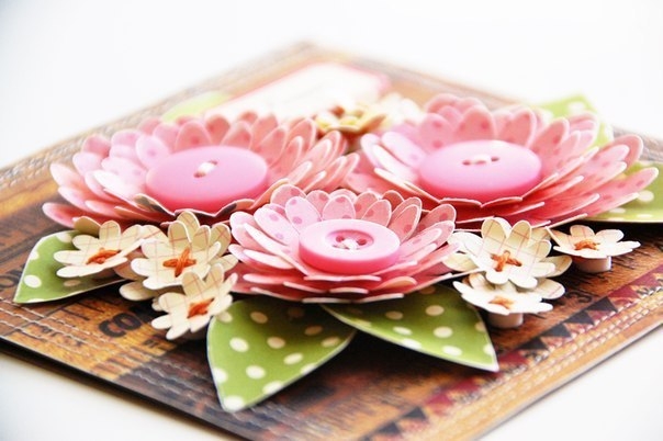 Креативный цветочек для открытки ручной работы