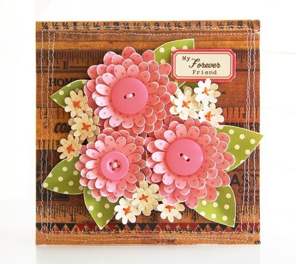 Креативный цветочек для открытки ручной работы