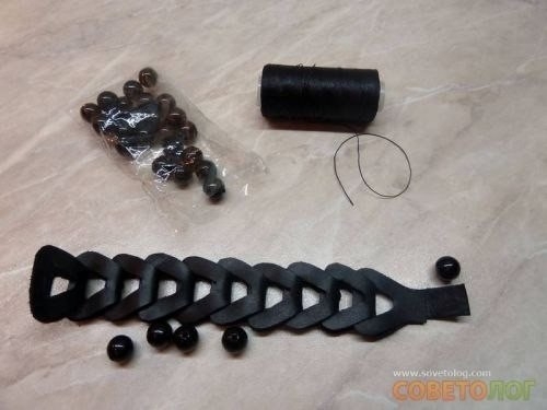 Кожаный браслетик своими руками