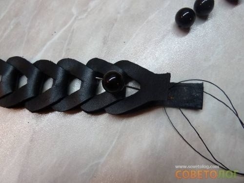 Кожаный браслетик своими руками
