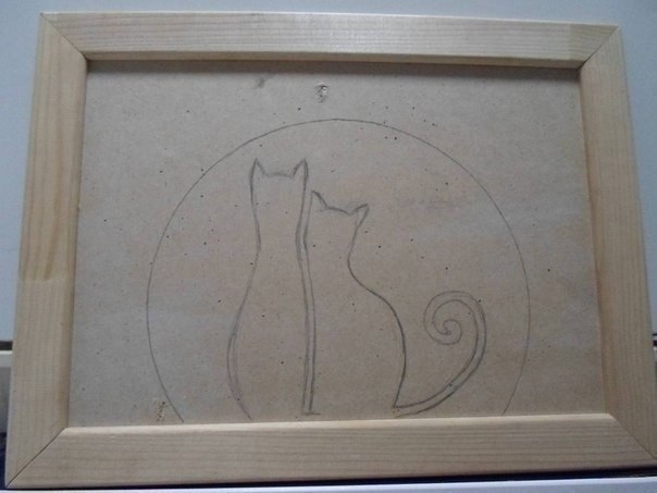 Черно-белое панно из фасоли