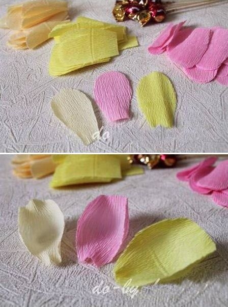 Нежный букет из конфет