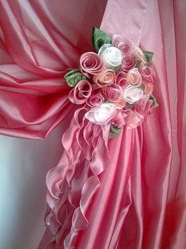 Изготовление букета роз из ткани для штор
