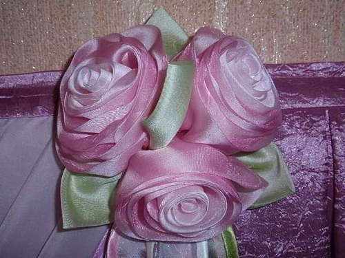 Изготовление букета роз из ткани для штор