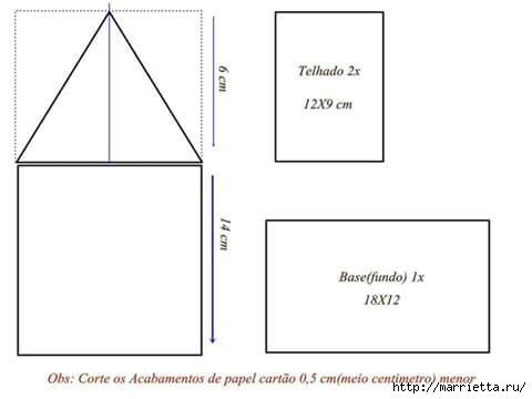 Декоративный домик из картона. Шаблон.