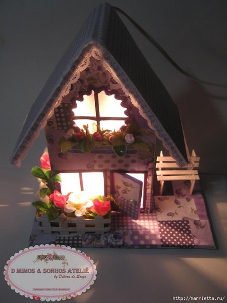 Декоративный домик из картона. Шаблон.