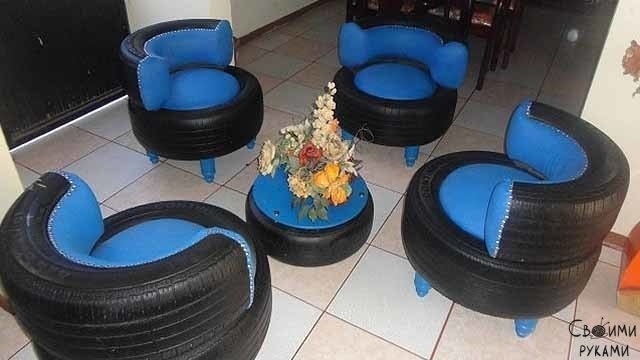 Стулья из шин
