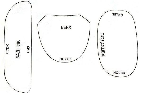 Выкройки детских пинеток из фетра
