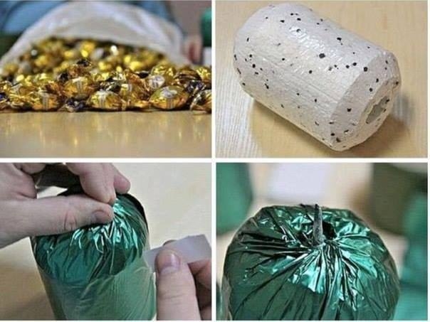 Конфетный ананас в подарок сладкоежкам.