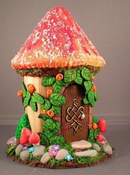 Сказочные домики из полимерной глины.