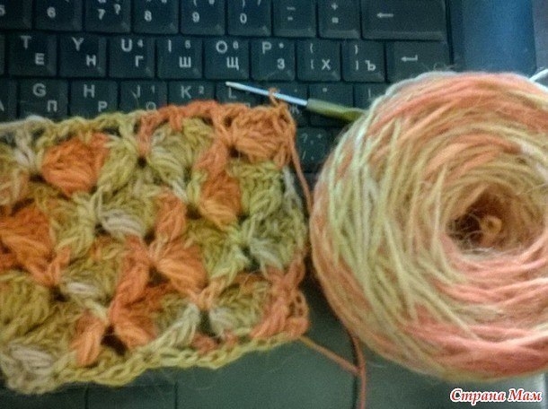 Интересный узор. Ракушки. Пышные столбики.