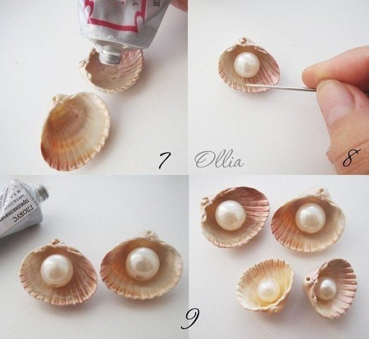 Серёжки из ракушек