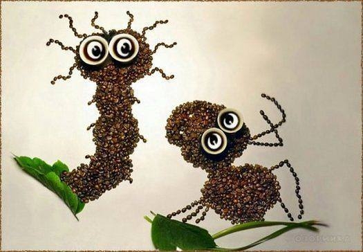 Картины из кофейных зерен. Картины из кофейных зерен.