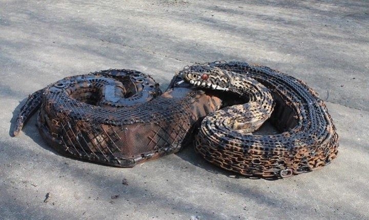 Необычайные создания, выполненные из металлолома