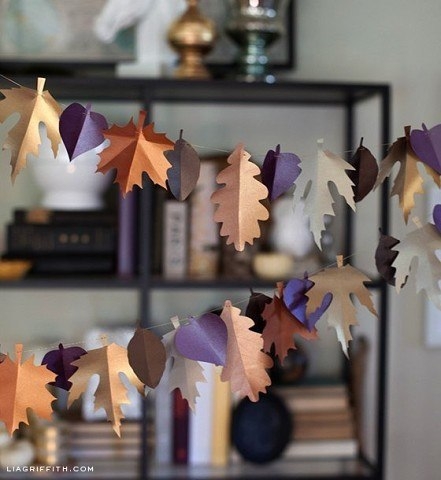 Осенние листочки из бумаги для декора. Шаблон для распечатки