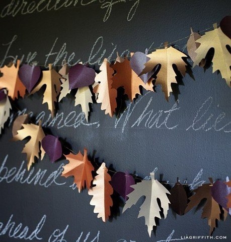 Осенние листочки из бумаги для декора. Шаблон для распечатки