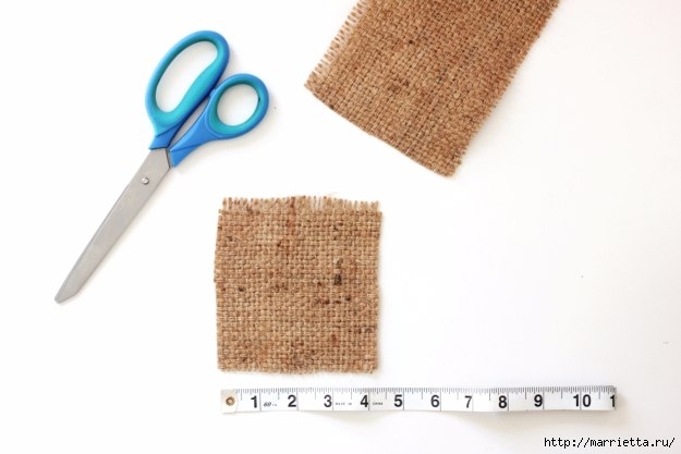 Салфетки - подставки под горячее из мешковины