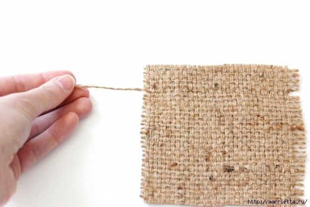 Салфетки - подставки под горячее из мешковины