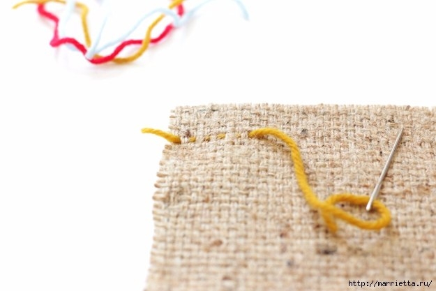 Салфетки - подставки под горячее из мешковины