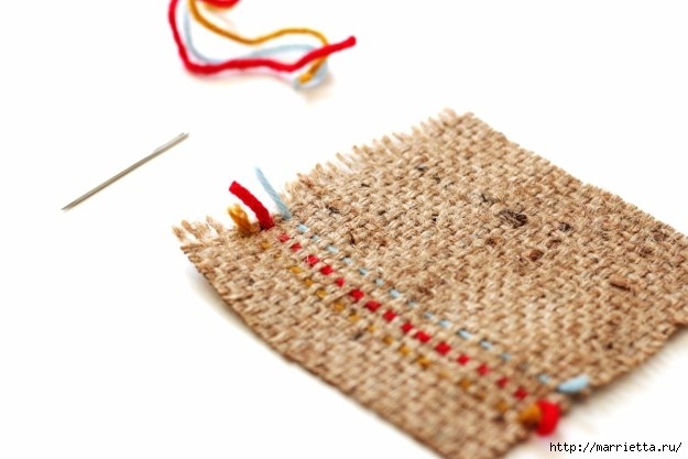 Салфетки - подставки под горячее из мешковины