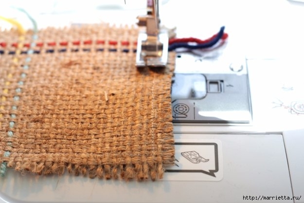 Салфетки - подставки под горячее из мешковины