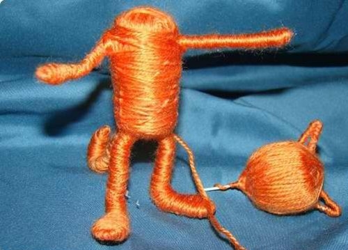 Котик и зайчик в интересной технике