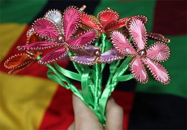 Красивые поделки из ниток и проволоки