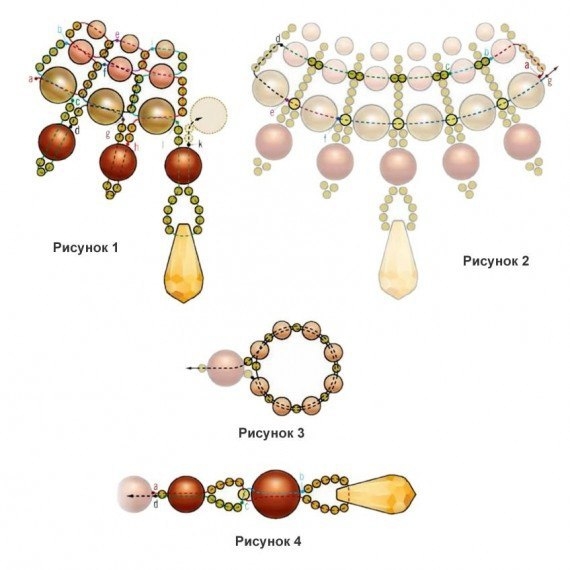 Схемы украшений из бисера