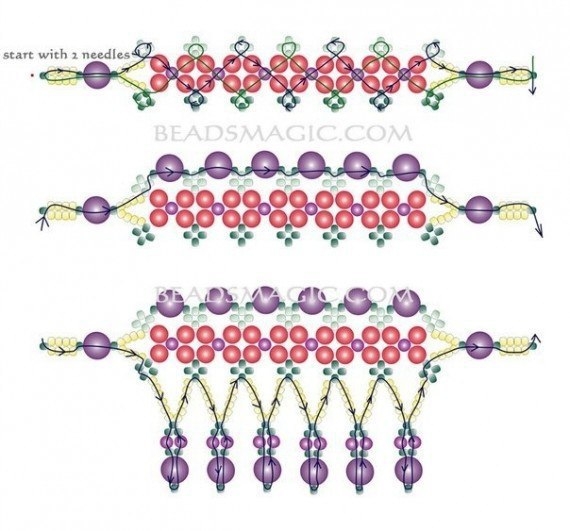 Схемы украшений из бисера